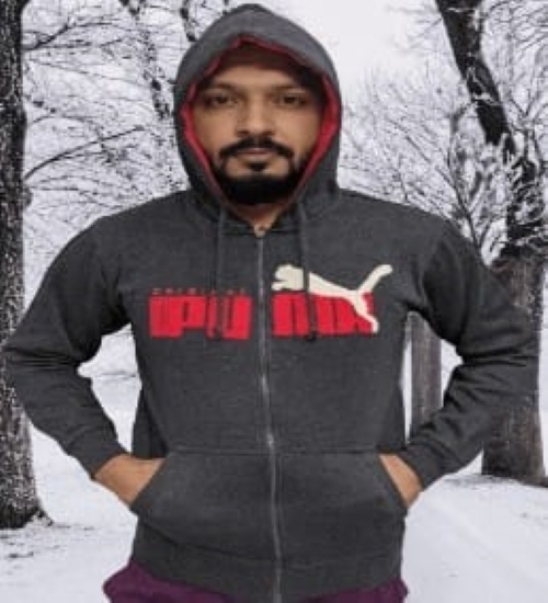 Puma Hoodie stylish ZIPPER For Men Charcol colour Size - S