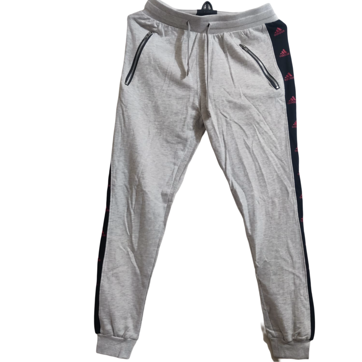 Trouser For Men's Terry cotton GSM 280 ZIPPER White Size - M