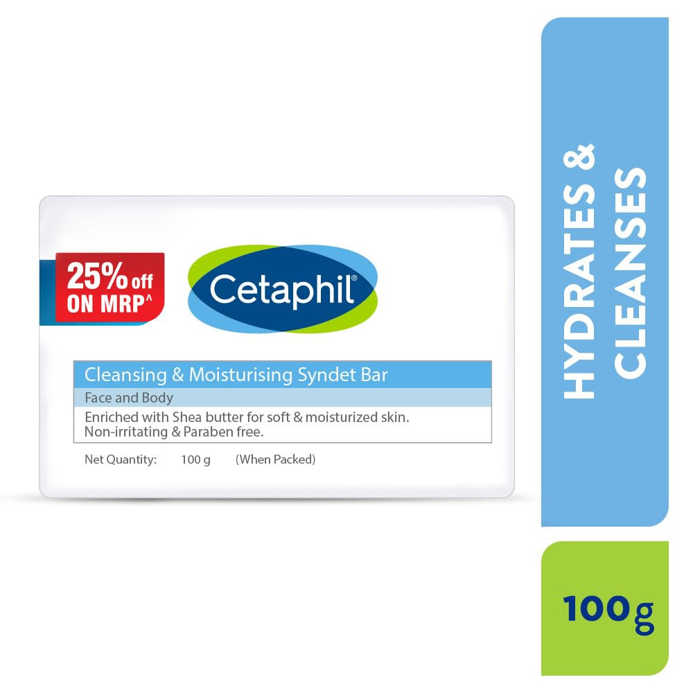 Cetaphil Cleansing Moisturizing Syndet Bar 100gm INDIAN 491516644