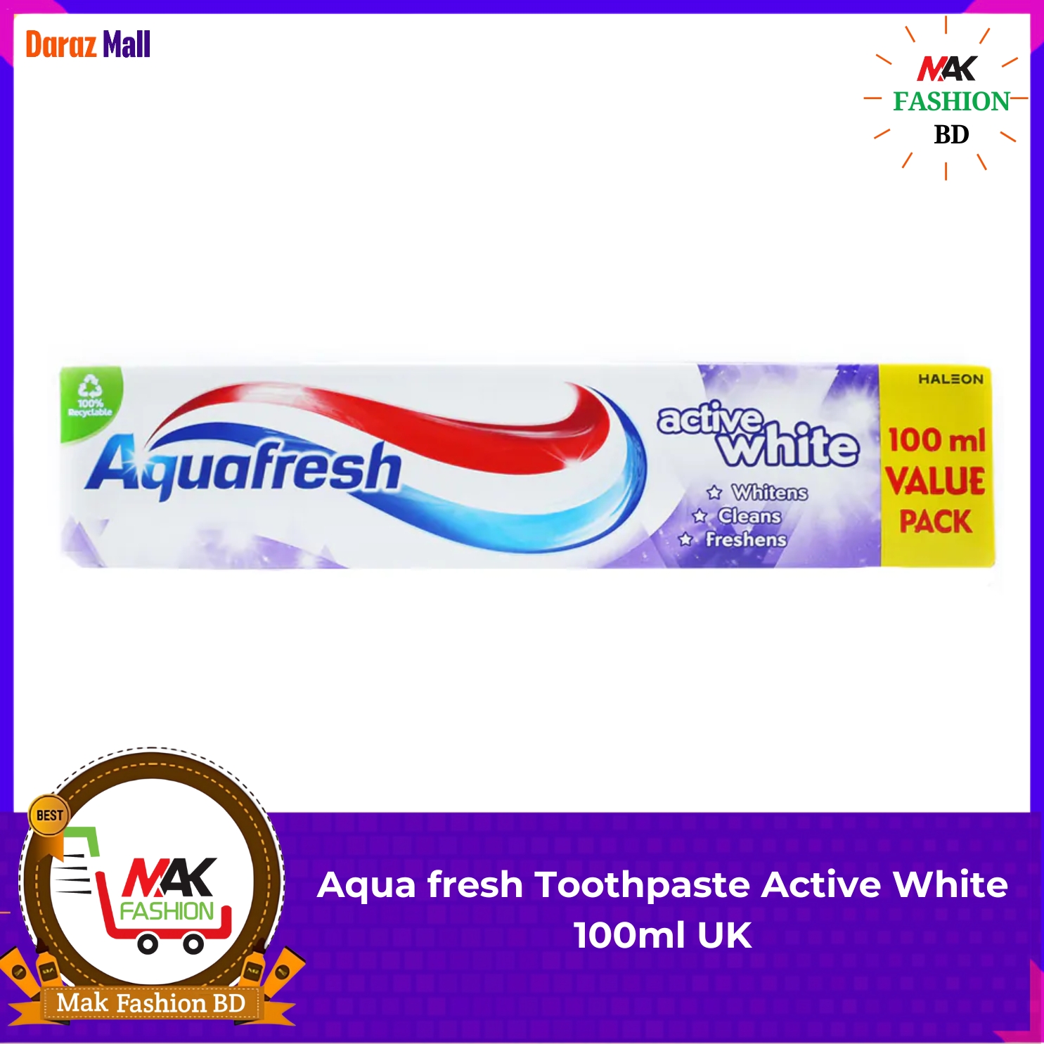 Aquafresh Toothpaste Active White 100ml UK -261274404