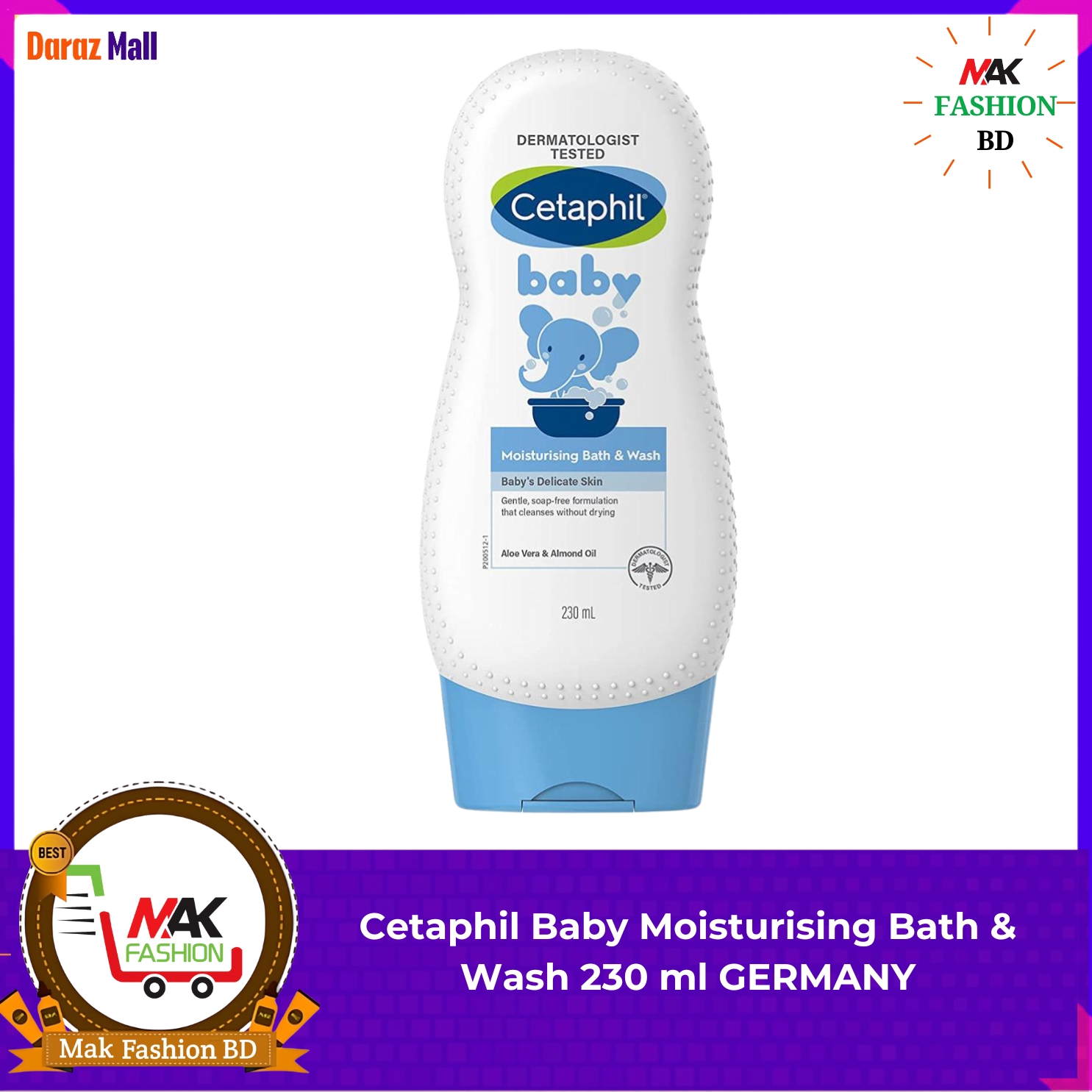 Cetaphil Baby Moisturising Bath & Wash 230ml GERMANY 275820592