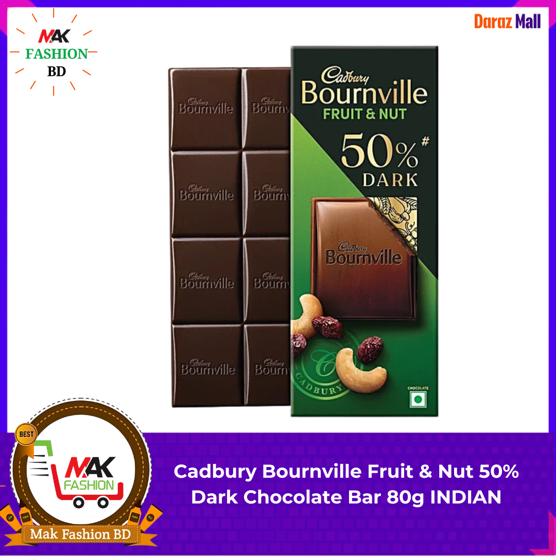 Cadbury Bournville Fruit & Nut 50% Dark Chocolate Bar 80g INDIAN  296811753