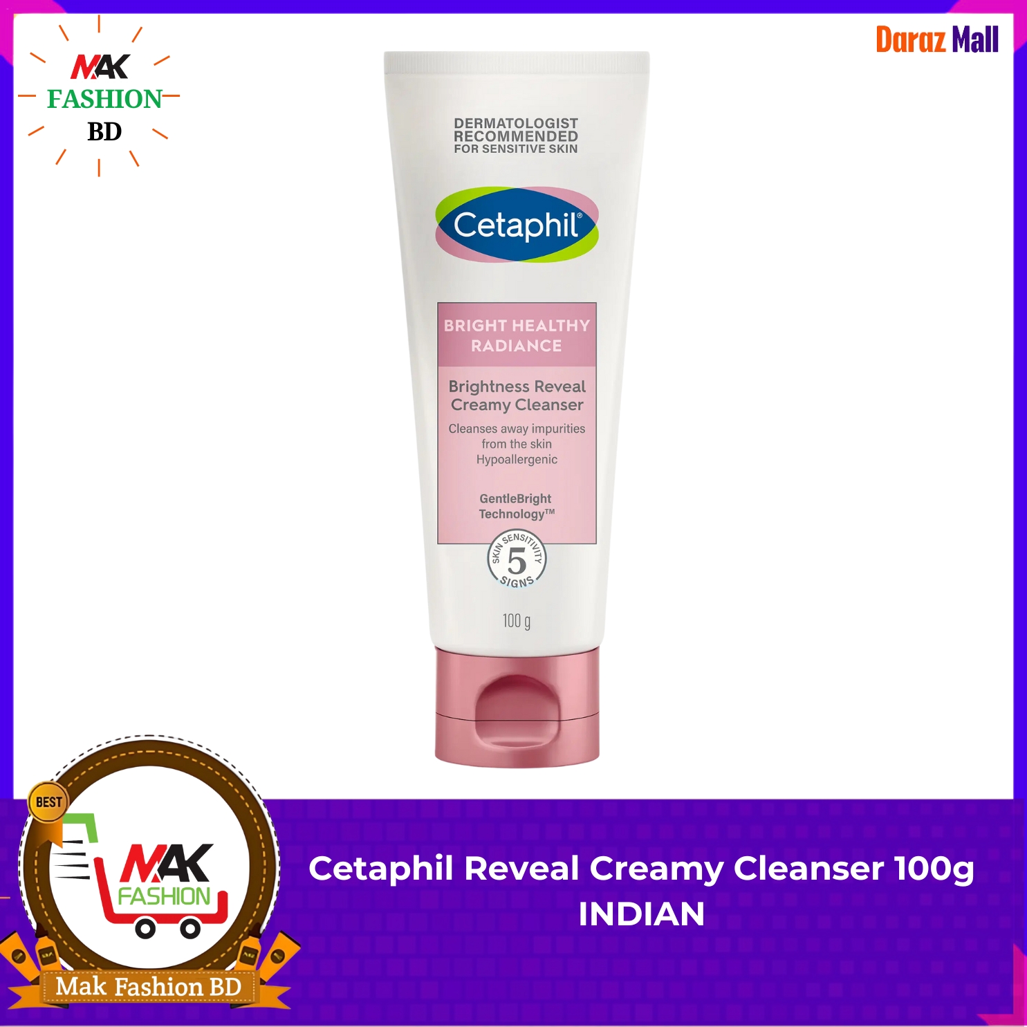 Cetaphil Brightness Reveal Creamy Cleanser 100g INDIAN  306656754
