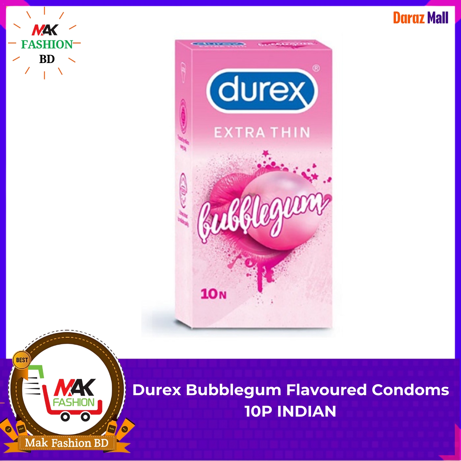 Durex Bubblegum Flavoured Condoms 10P INDIAN 312062806