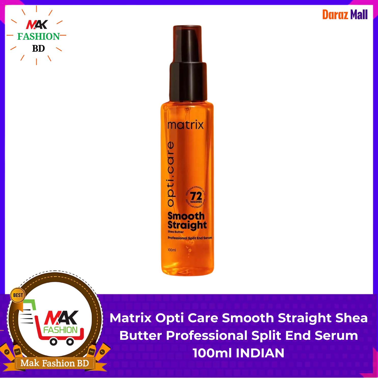Matrix Opti Care Smooth Straight Shea Butter Professional Split End Serum 100ml INDIAN 321118439