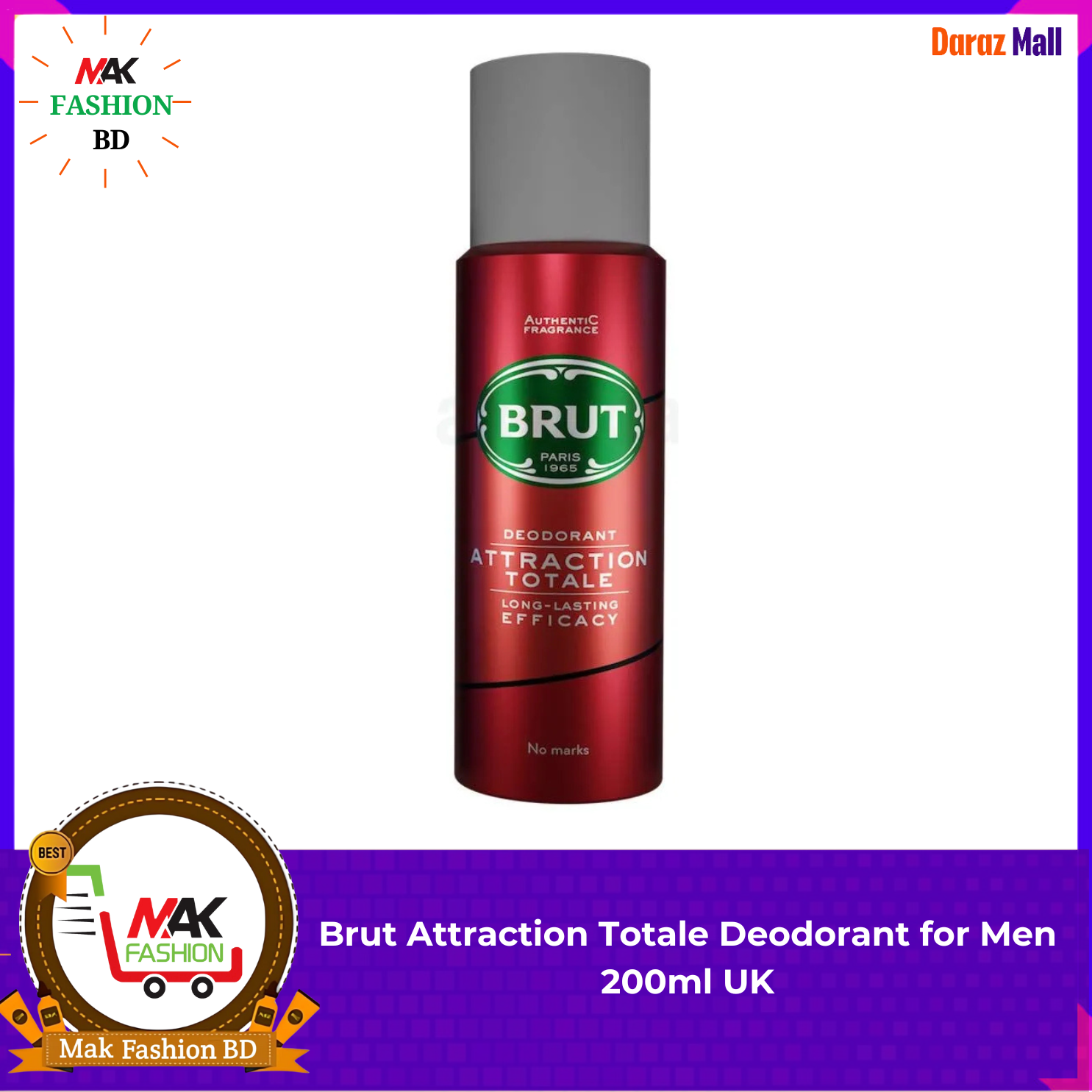 Brut Attraction Totale Deodorant for Men 200ml UK 321744297