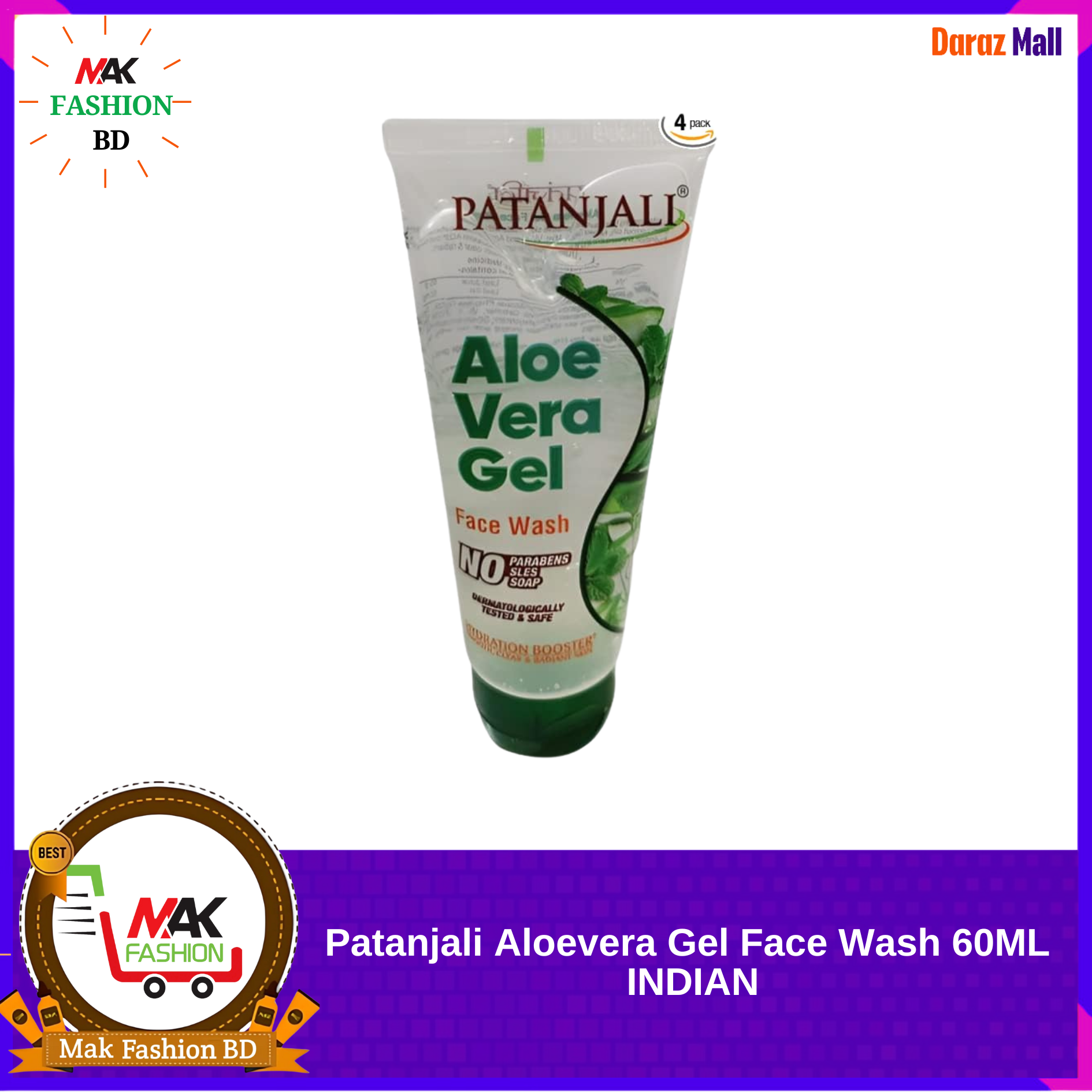 Patanjali Aloevera Gel Face Wash 60ML INDIAN 322912387