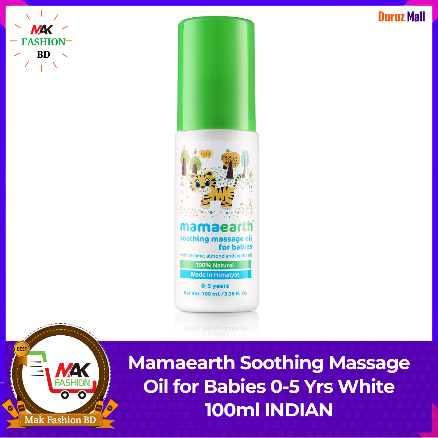Mamaearth Soothing Massage Oil for Babies with Sesame Almond & Jojoba Oil 0 to 5 Years 100ml INDIAN 362987561