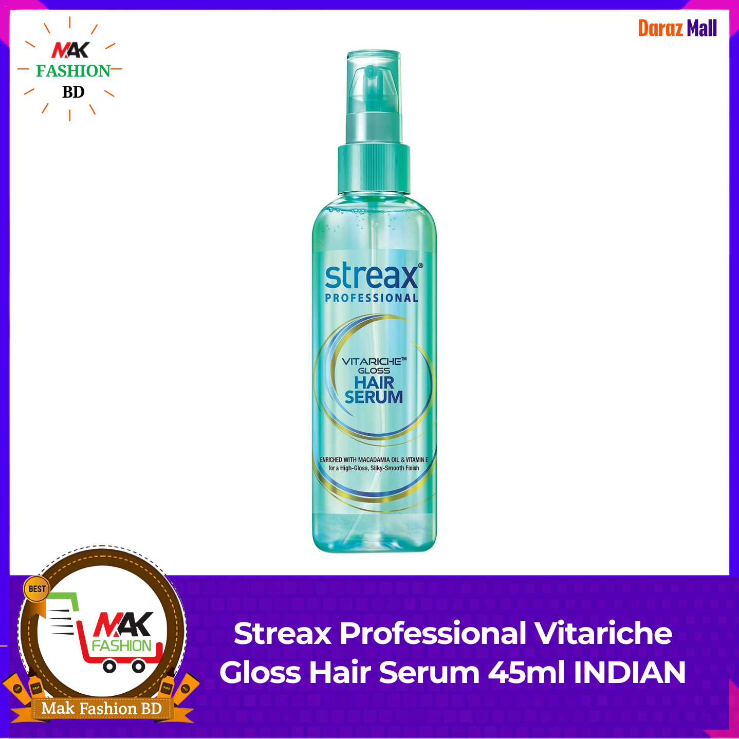 Streax Professional Vitariche Gloss Hair Serum 45ml INDIAN 366227531