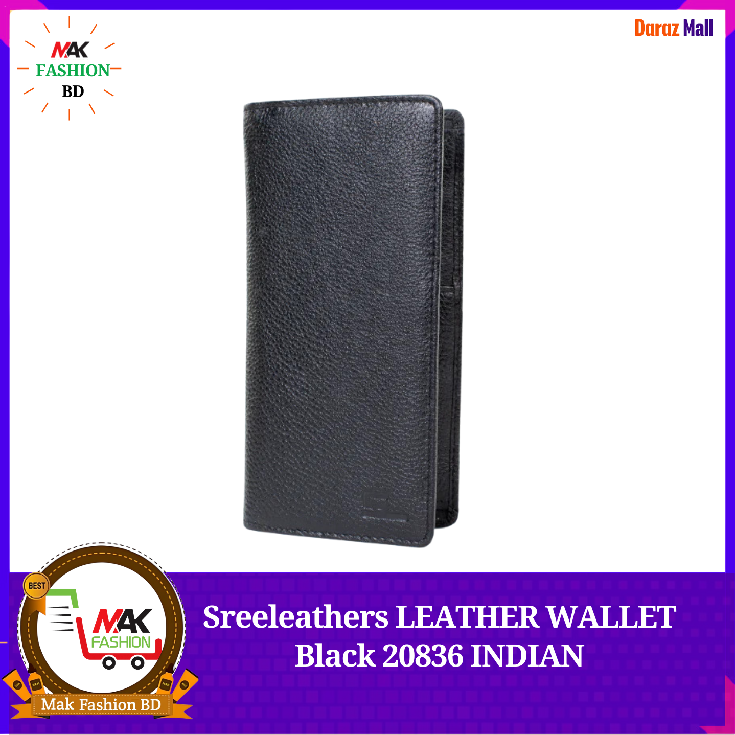 Sreeleathers LEATHER WALLET Black 20836 INDIAN  515643959