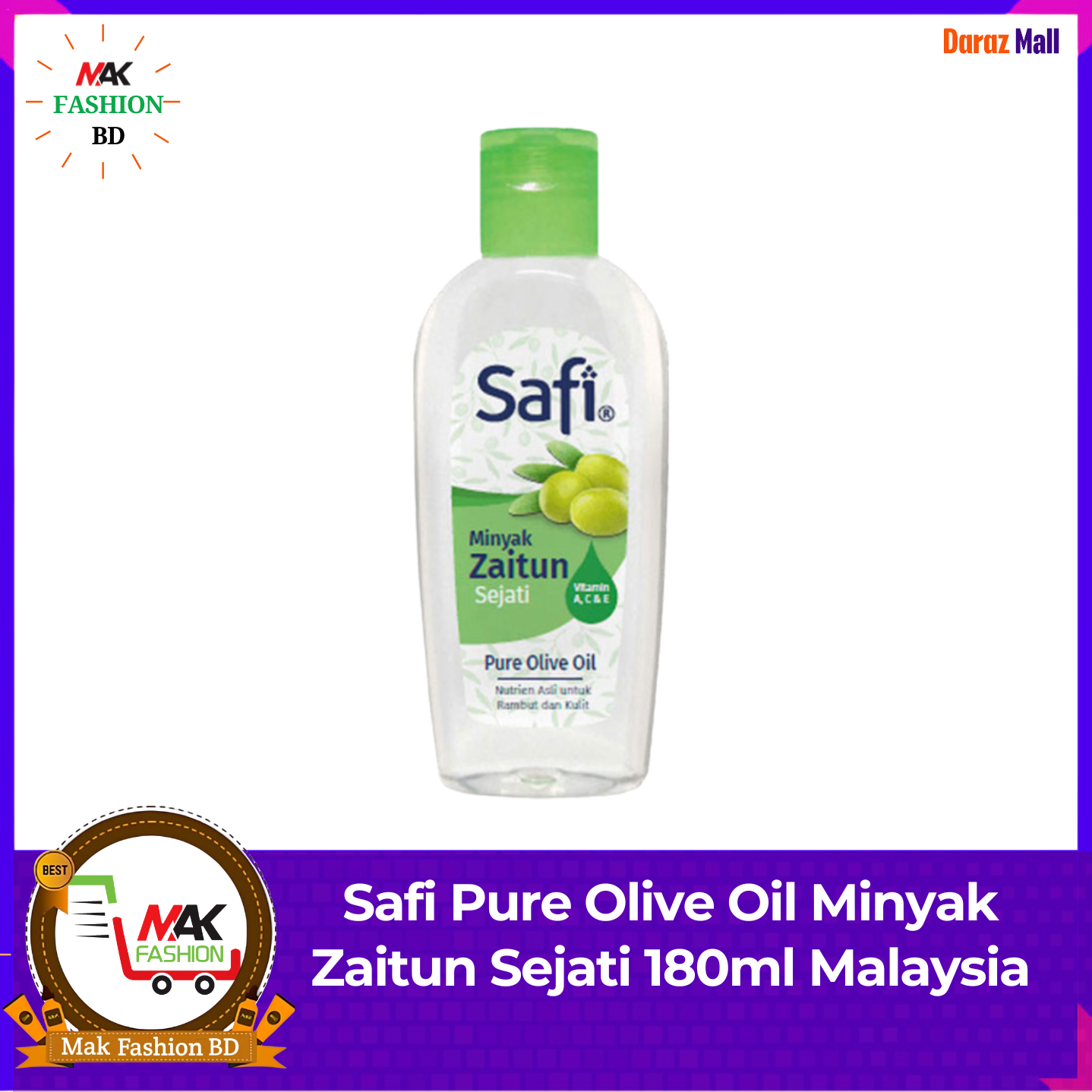 Safi Pure Olive Oil Minyak Zaitun Sejati 180ml Malaysia 505445584