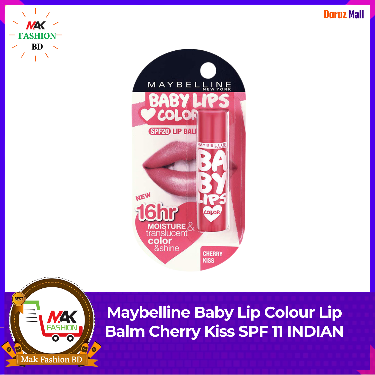 Maybelline Baby Lip Colour Lip Balm Cherry Kiss SPF 11 INDIAN 504001521