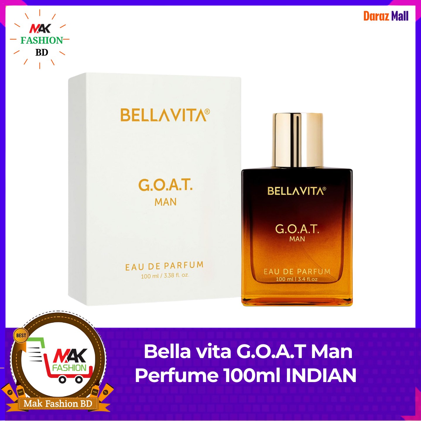 Bellavita G O A T Man Perfume 100ml INDIAN 491540275