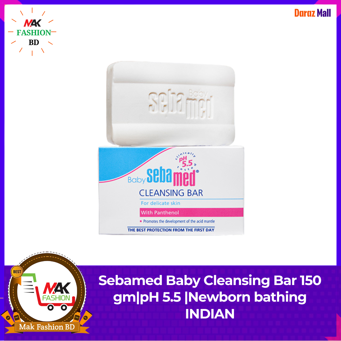 Sebamed Baby Cleansing Bar pH 5.5 Newborn bathing 150gm INDIAN 491406586