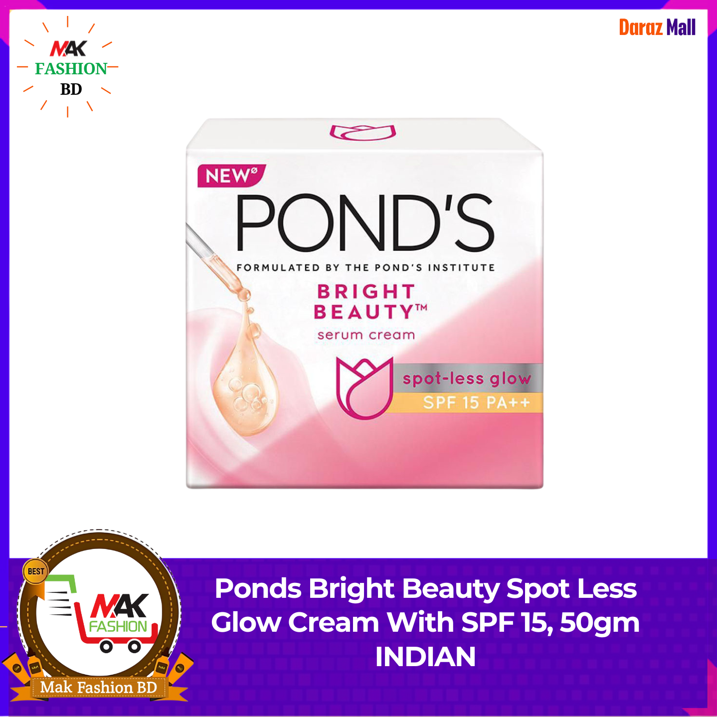 Ponds Bright Beauty Spot Less Glow Cream With SPF 15 50gm INDIAN 453214695