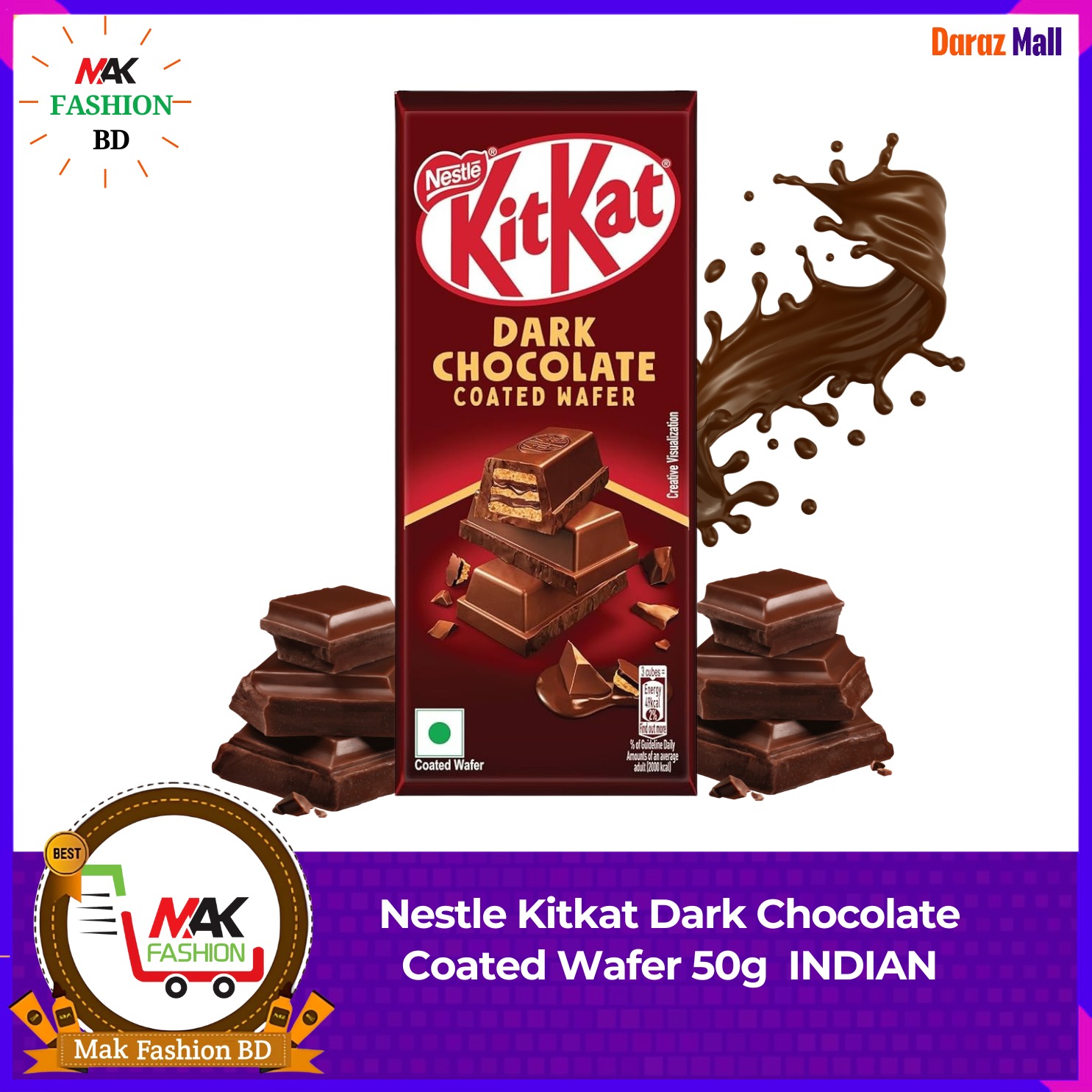 Nestle Kitkat Dark Chocolate Coated Wafer 50g INDIAN 424215816