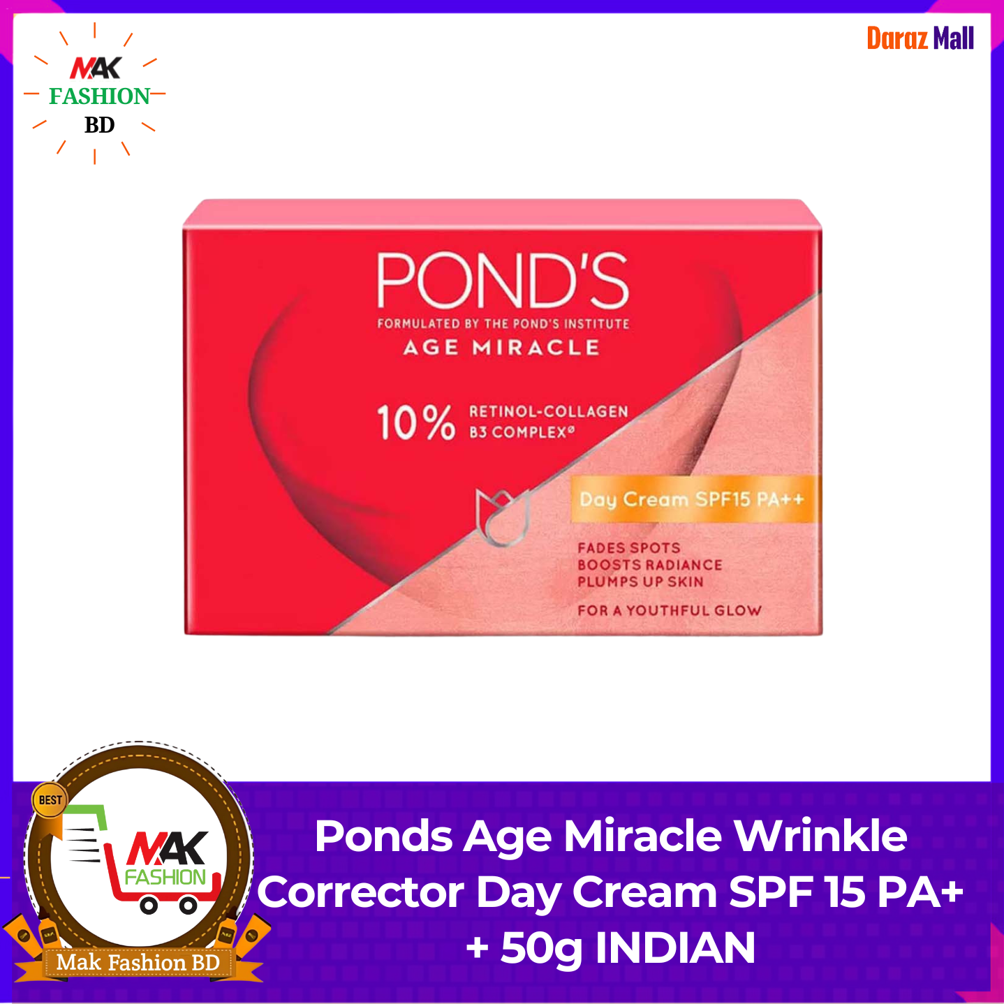 Ponds Age Miracle Wrinkle Corrector Day Cream SPF 15 PA++ 50g INDIAN 408571460