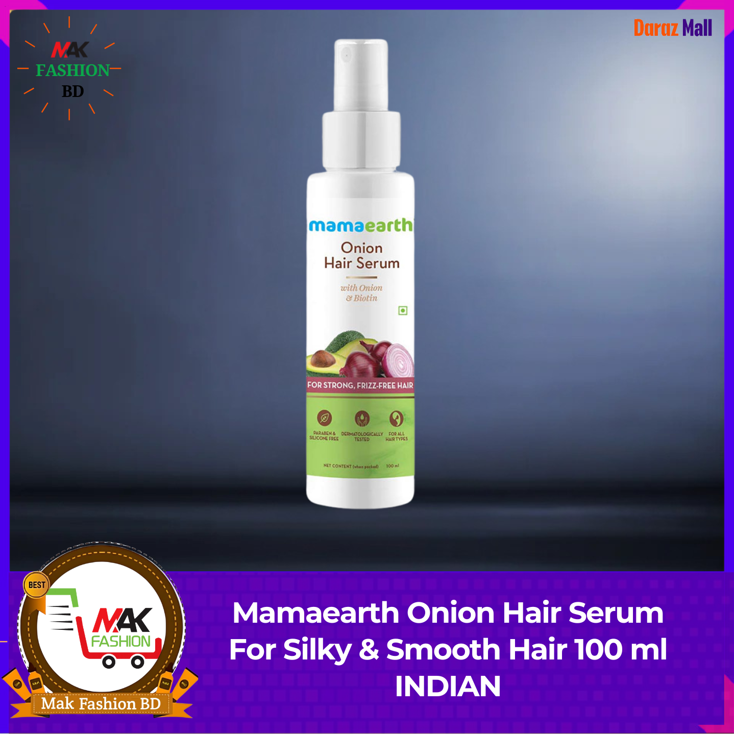Mamaearth Onion Hair Serum For Silky & Smooth Hair 100ml INDIAN 362778605