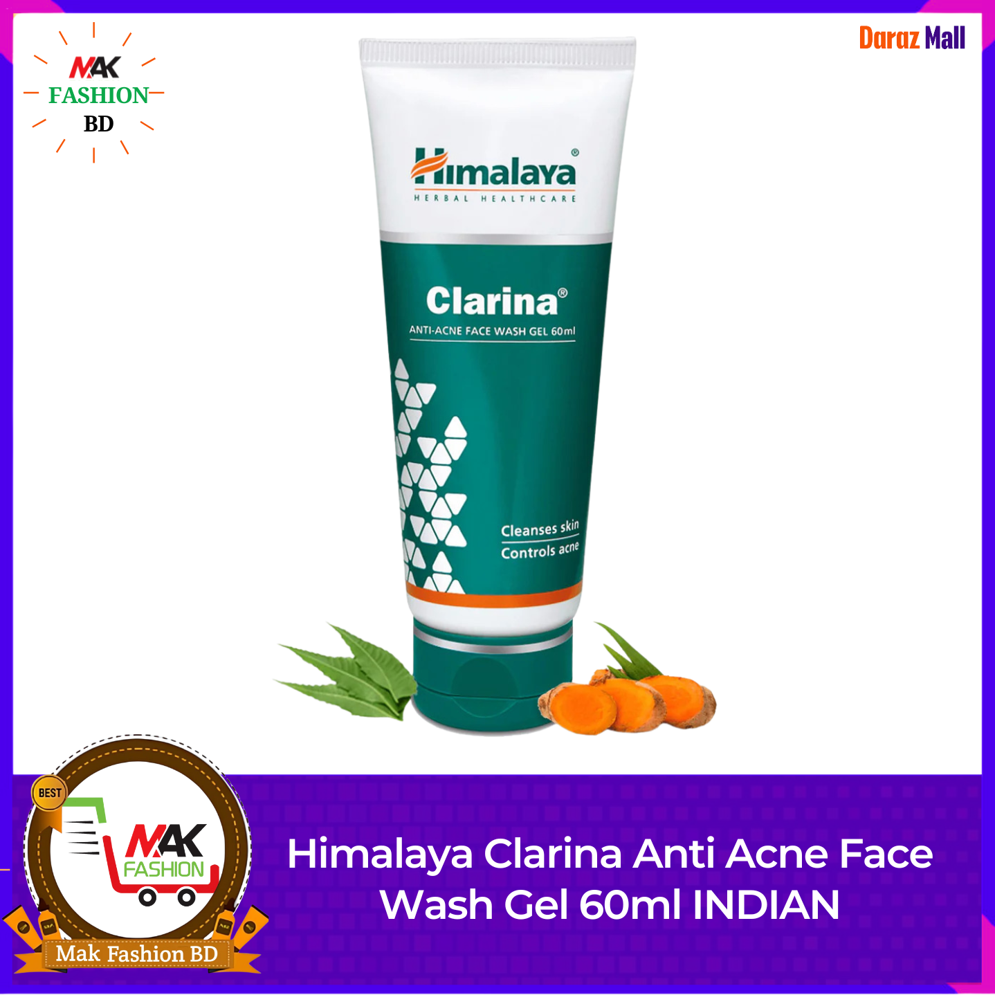 Himalaya Clarina Anti-Acne Face Wash Gel 60ml INDIAN  368004680