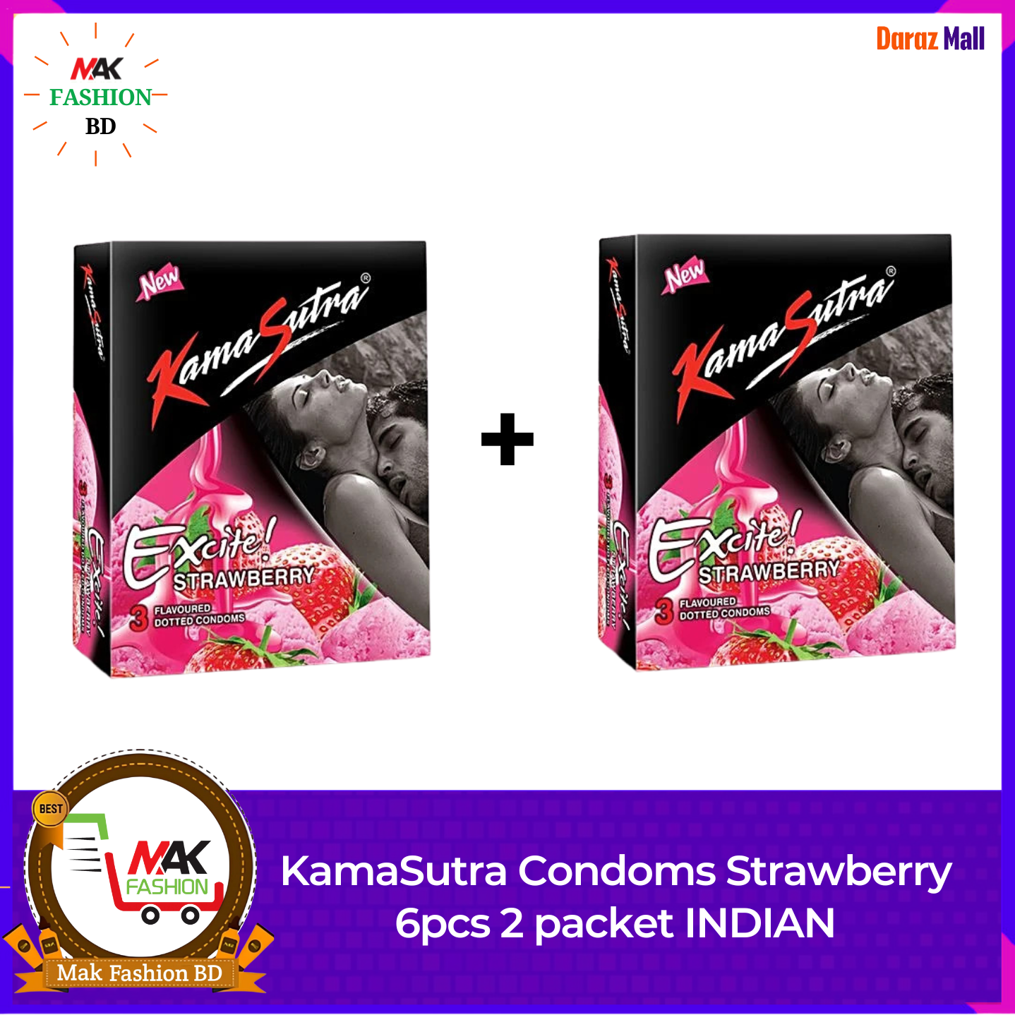 KamaSutra Condoms Strawberry 6pcs 2packet INDIAN  366218936