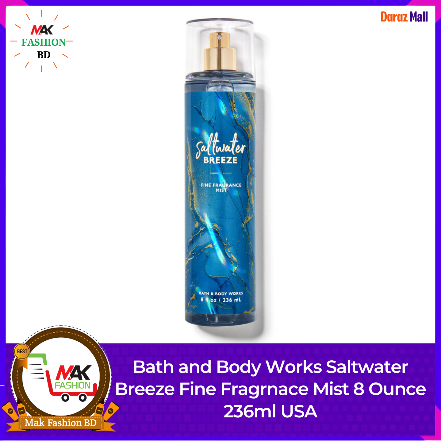 Bath & Body Works Saltwater Breeze Fine Fragrnace Mist 8 Ounce 236ml USA 528116710