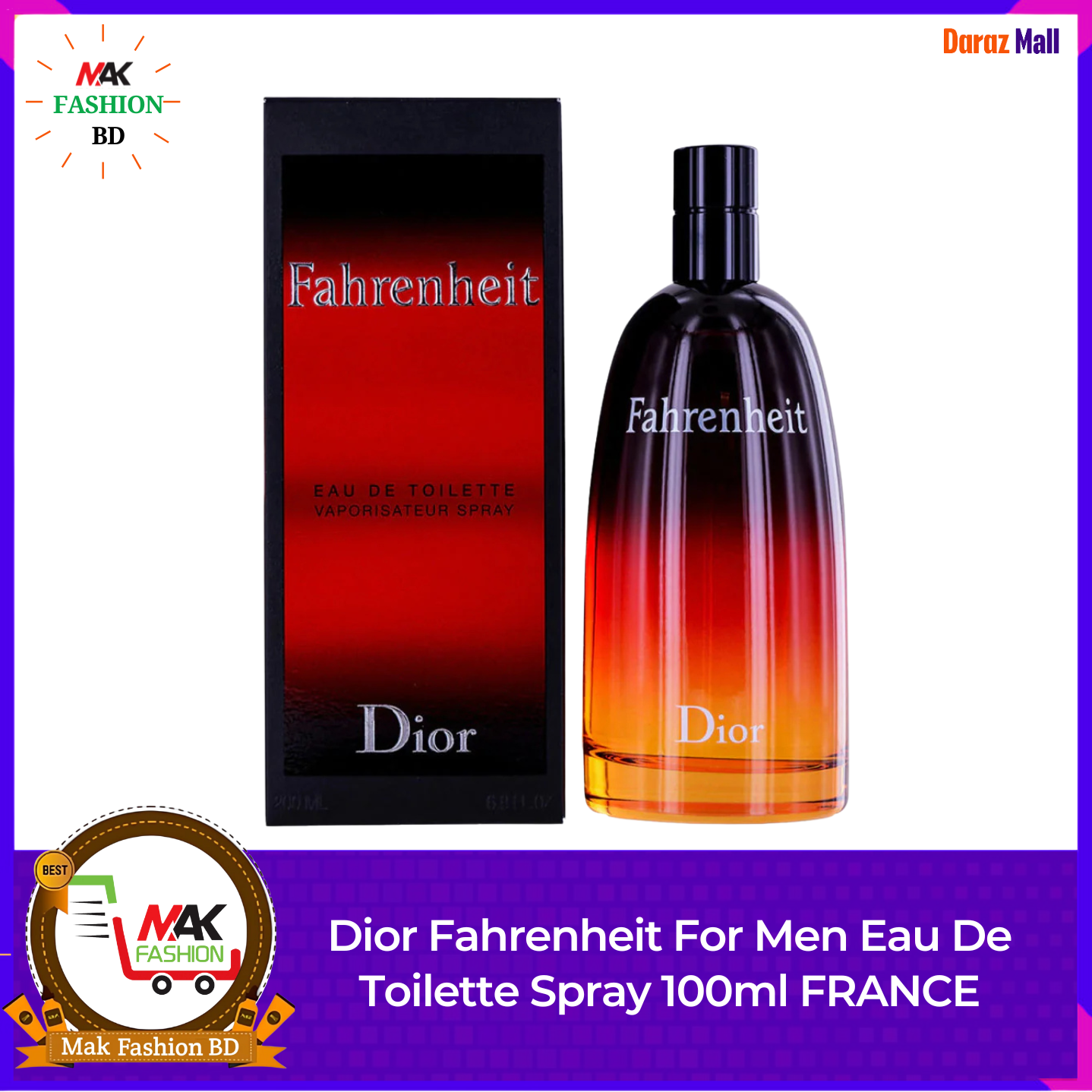 Dior Fahrenheit For Men Eau De Toilette Spray 100ml FRANCE 527085523