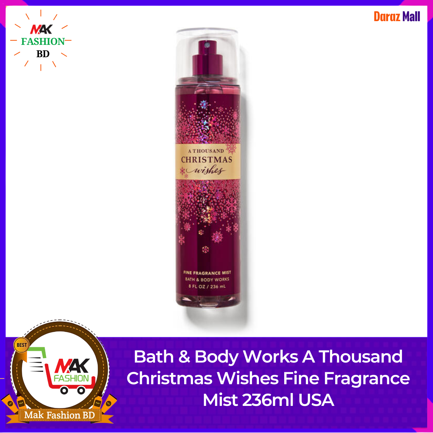 Bath & Body Works A Thousand Christmas Wishes Fine Fragrance Mist 236ml USA 528338845