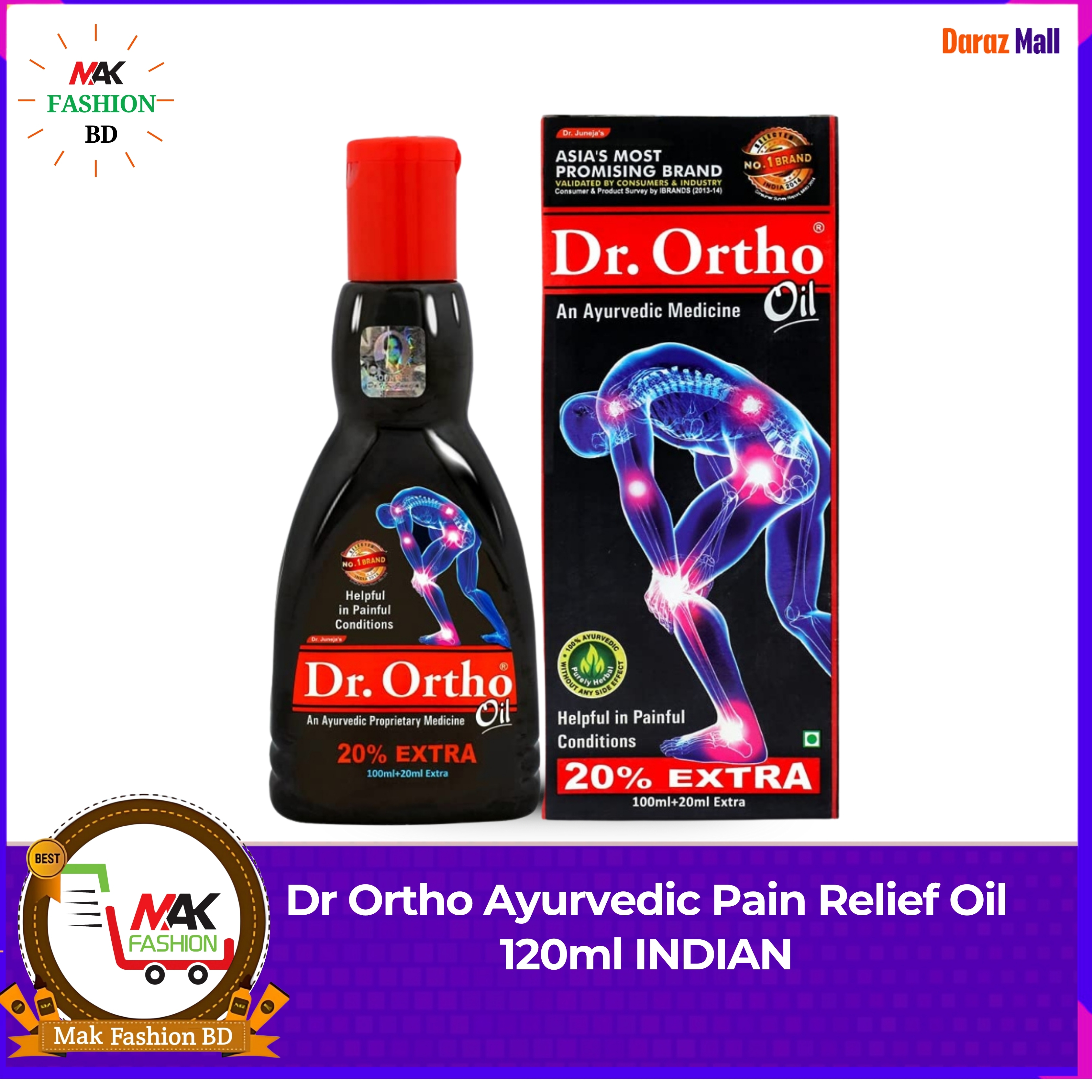 Dr Ortho Ayurvedic Pain Relief Oil 120ml INDIAN  129974183