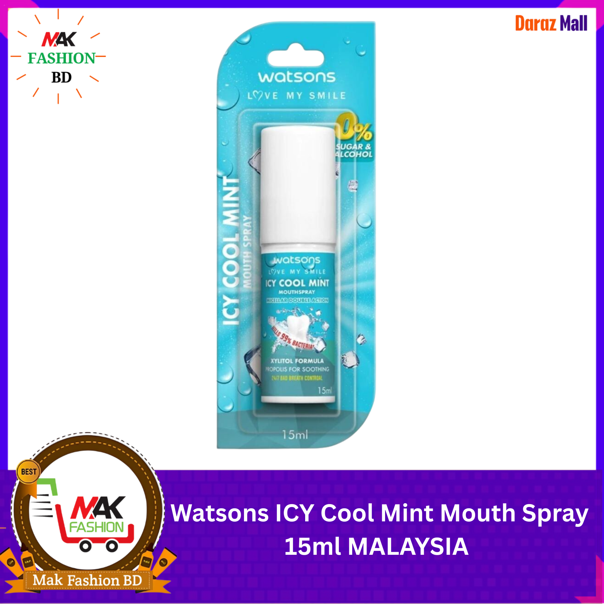 Watsons ICY Cool Mint Mouth Spray 15ml MALAYSIA  537899221