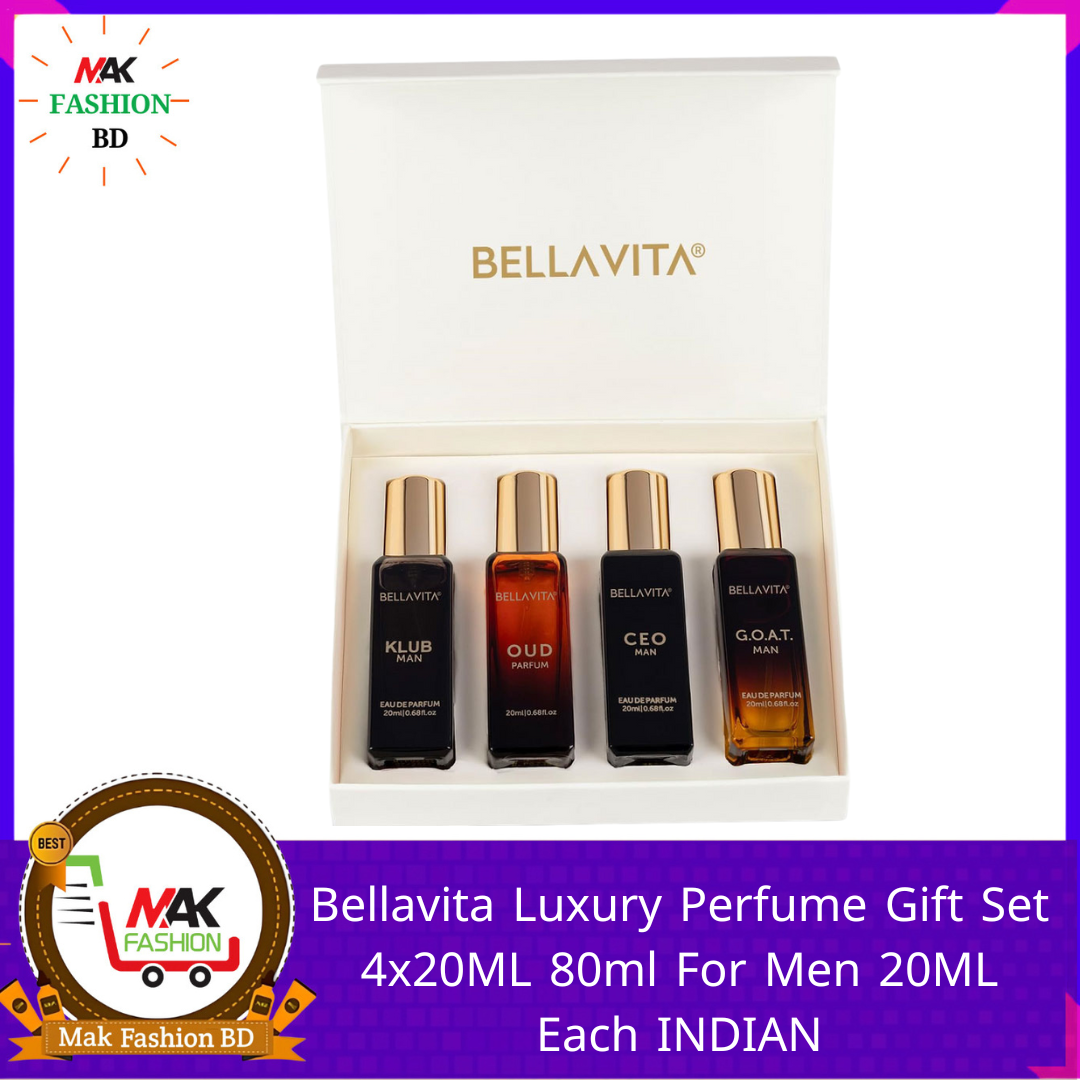 BellaVita Luxury Perfume Gift Set for Men 4x20ml Includes KLUB, OUD, CEO & GOAT 80ml INDIAN 541371158