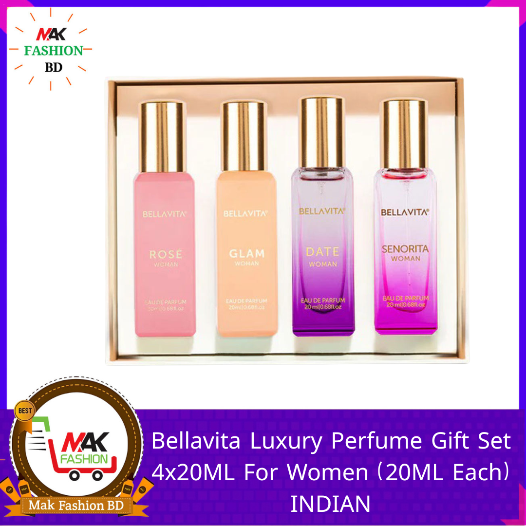 Bella Vita Luxury Perfume Gift Set For Women 4x20ml Includes Rose, Glam, Date, Senorita 80ml INDIAN 541368392