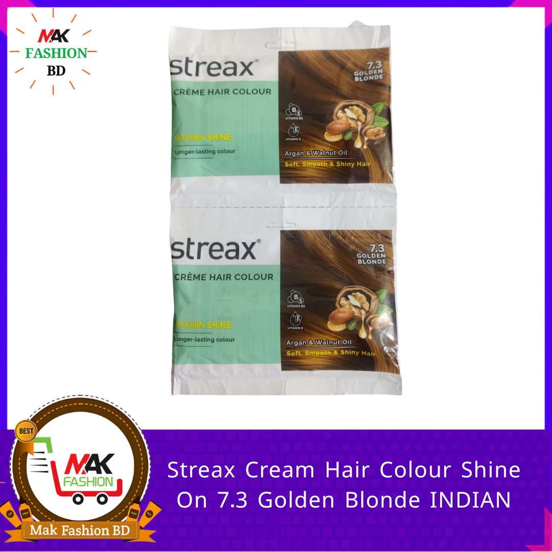 Streax Cream Hair Colour Shine On 7.3 Golden Blonde INDIAN 309273979