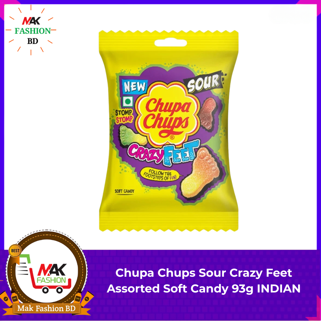 Chupa Chups Sour Crazy Feet Assorted Soft Candy 93g INDIAN 542915349