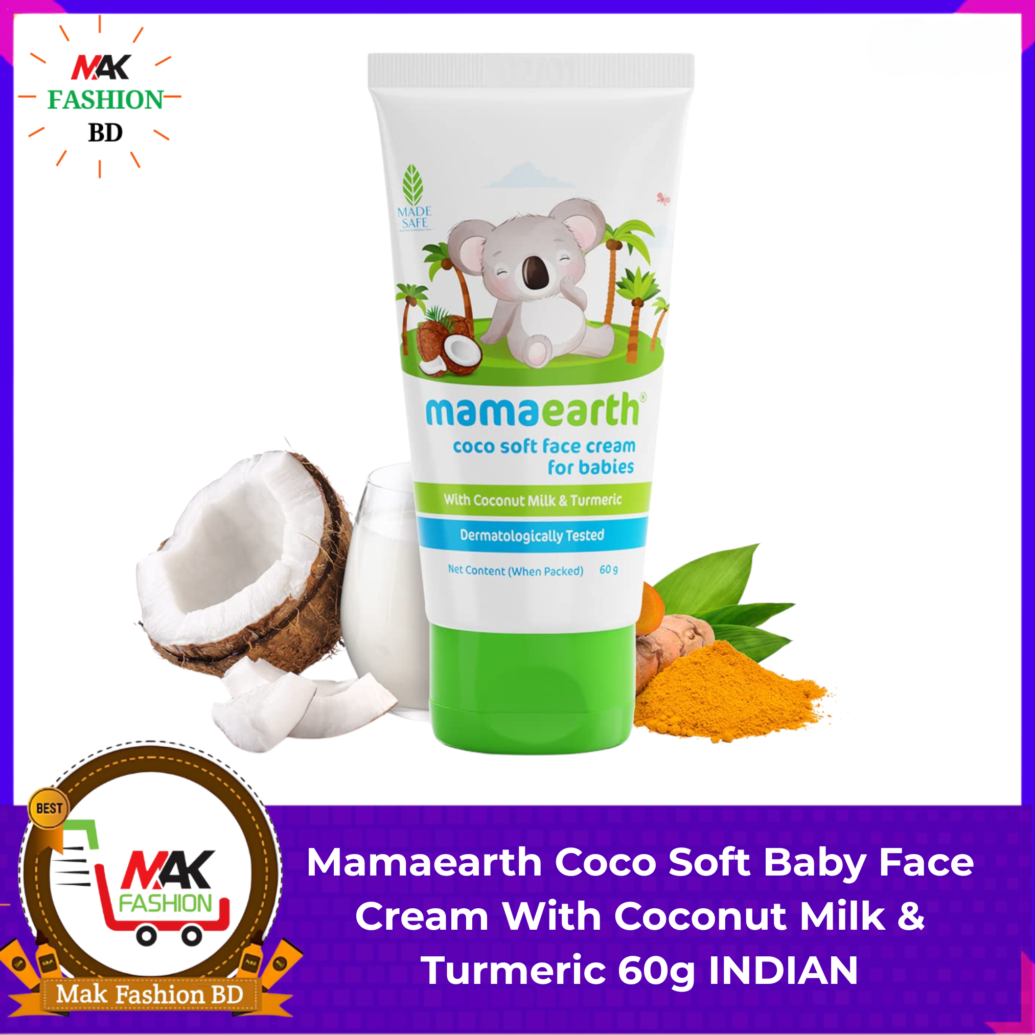 Mamaearth Coco Soft Baby Face Cream With Coconut Milk & Turmeric 60g INDIAN 543762450