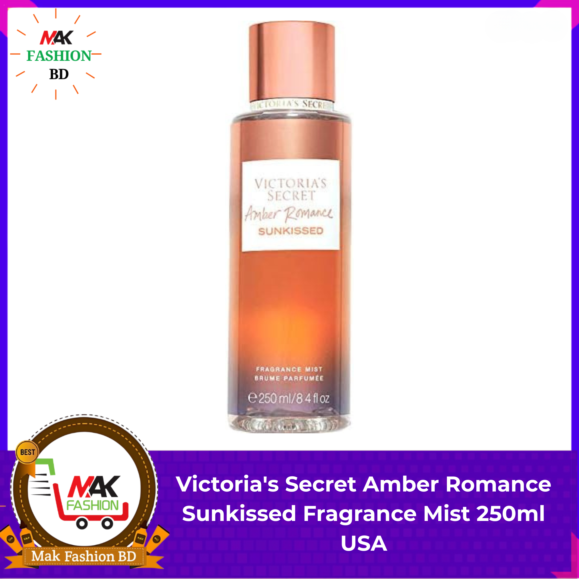 Victoria's Secret Amber Romance Sunkissed Fragrance Mist 250ml USA  543954996